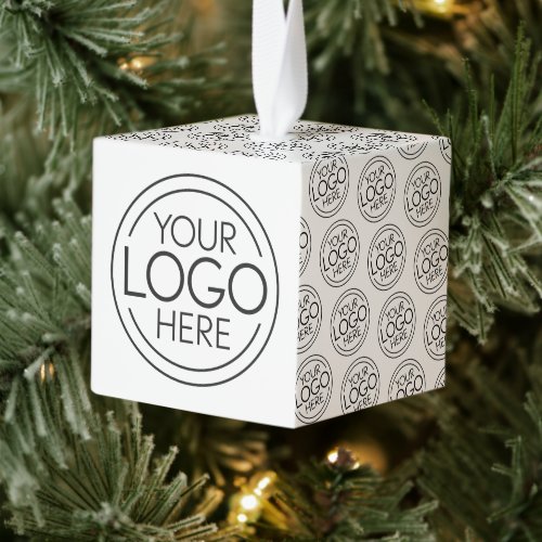 Add Your Logo Business Corporate Modern Minimalist Cube Ornament