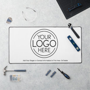 Add Your Logo Business Corporate Modern Minimalist Desk Mat