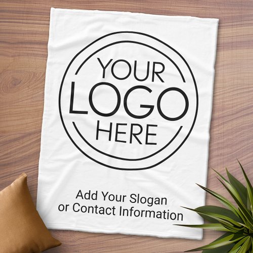 Add Your Logo Business Corporate Modern Minimalist Fleece Blanket