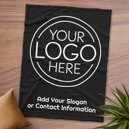 Add Your Logo Business Corporate Modern Minimalist Fleece Blanket