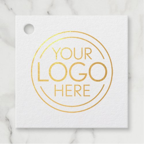 Add Your Logo Business Corporate Modern Minimalist Foil Favor Tags