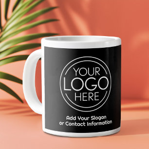 Add Your Logo Business Corporate Modern Minimalist Giant Coffee Mug