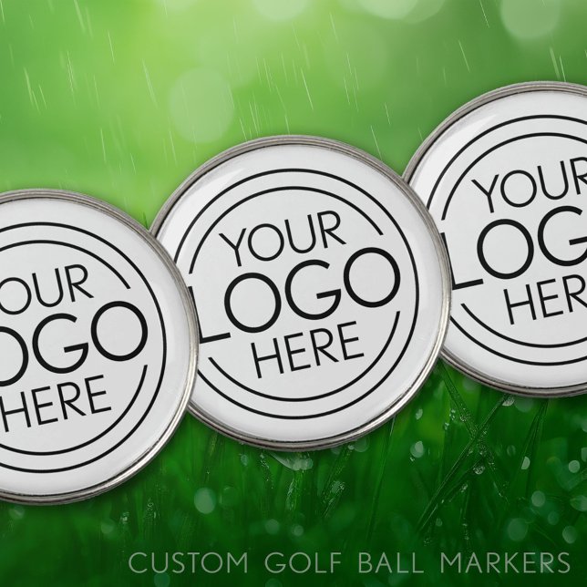 Add Your Logo Business Corporate Modern Minimalist Golf Ball Marker (Custom Golf Ball Markers)