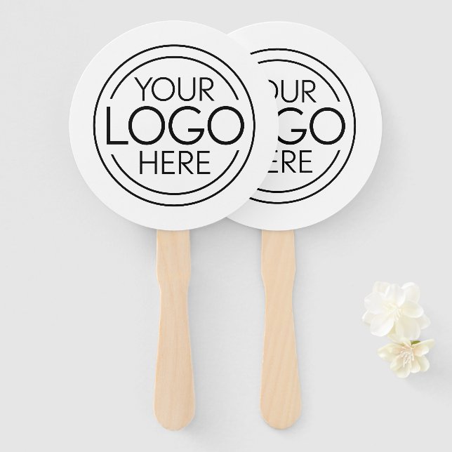 Add Your Logo Business Corporate Modern Minimalist Hand Fan (Front and Back)