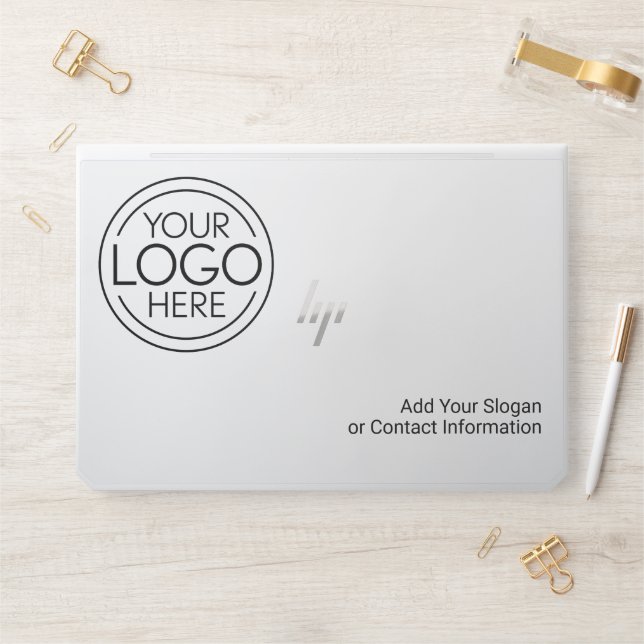 Add Your Logo Business Corporate Modern Minimalist HP Laptop Skin (Desk)
