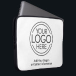 Add Your Logo Business Corporate Modern Minimalist Laptop Sleeve<br><div class="desc">Perfect for an office convention or presentation gift, these logo laptop sleeves are simple in design. You can change the background color to match the color that coordinates with your company logo. The extra lines of type can be used for company contact information or for a place to add a...</div>