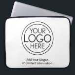 Add Your Logo Business Corporate Modern Minimalist Laptop Sleeve<br><div class="desc">Perfect for an office convention or presentation gift, these logo laptop sleeves are simple in design. You can change the background color to match the color that coordinates with your company logo. The extra lines of type can be used for company contact information or for a place to add a...</div>