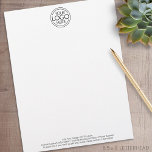 Add Your Logo Business Corporate Modern Minimalist Letterhead<br><div class="desc">Perfect for an office giveaway or presentation, these logo letterhead are simple in design. You can change the background color to match the color that coordinates with your company logo. The extra lines of type can be used for company contact information or for a place to add a special occasion...</div>