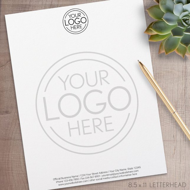Add Your Logo Business Corporate Modern Minimalist Letterhead (Personalized Letterhead )