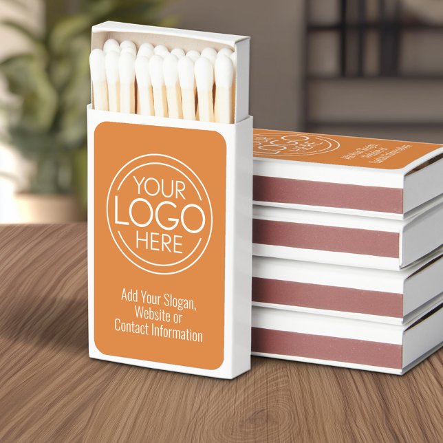 Add Your Logo Business Corporate Modern Minimalist Matchboxes (Custom Logo Matchboxes)