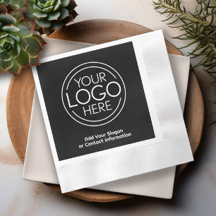 Add Your Logo Business Corporate Modern Minimalist Napkins