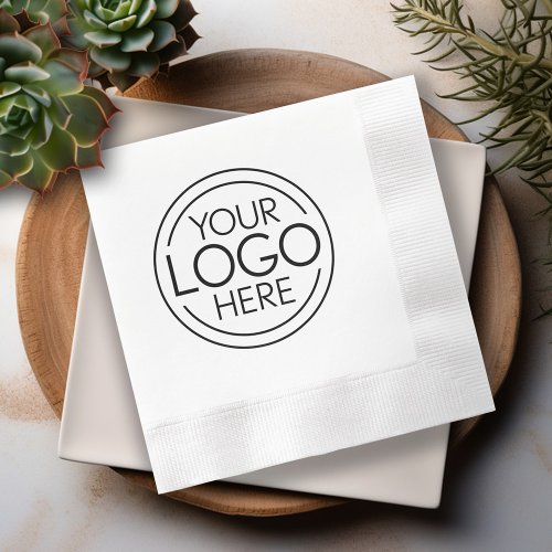 Add Your Logo Business Corporate Modern Minimalist Napkins