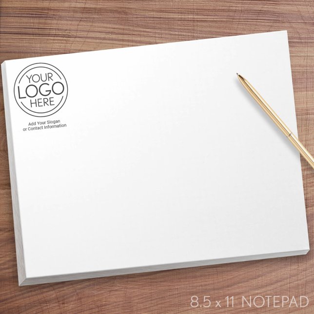 Add Your Logo Business Corporate Modern Minimalist Notepad (Personalized notepad with logo)