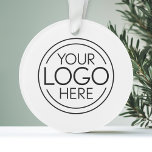 Add Your Logo Business Corporate Modern Minimalist Ornament at Zazzle