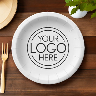 Add Your Logo Business Corporate Modern Minimalist Paper Plates
