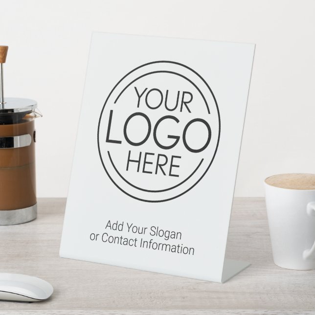 Add Your Logo Business Corporate Modern Minimalist Pedestal Sign (In SItu)