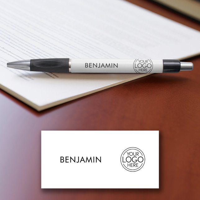 Add Your Logo Business Corporate Modern Minimalist Pen (Personalized pen with name and logo)
