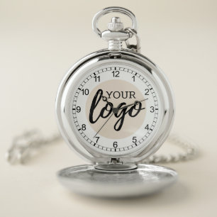 Add Your Logo Business Corporate Modern Minimalist Pocket Watch