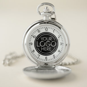 Add Your Logo Business Corporate Modern Minimalist Pocket Watch