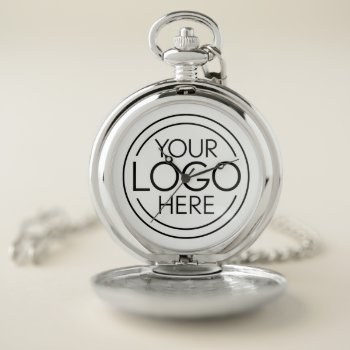 Add Your Logo Business Corporate Modern Minimalist Pocket Watch by BusinessStationery at Zazzle