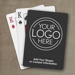 Add Your Logo Business Corporate Modern Minimalist Poker Cards
