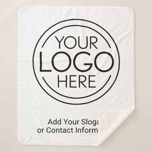 Add Your Logo Business Corporate Modern Minimalist Sherpa Blanket