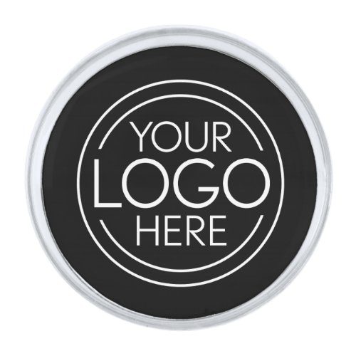 Add Your Logo Business Corporate Modern Minimalist Silver Finish Lapel Pin