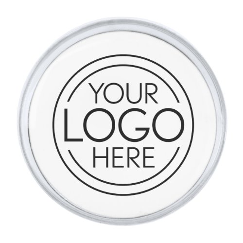 Add Your Logo Business Corporate Modern Minimalist Silver Finish Lapel Pin