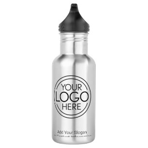 Add Your Logo Business Corporate Modern Minimalist Stainless Steel Water Bottle