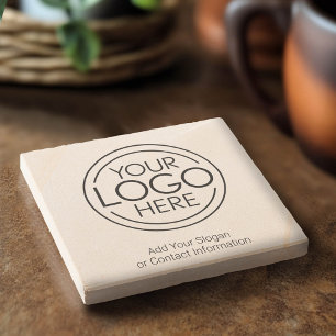 Add Your Logo Business Corporate Modern Minimalist Stone Coaster