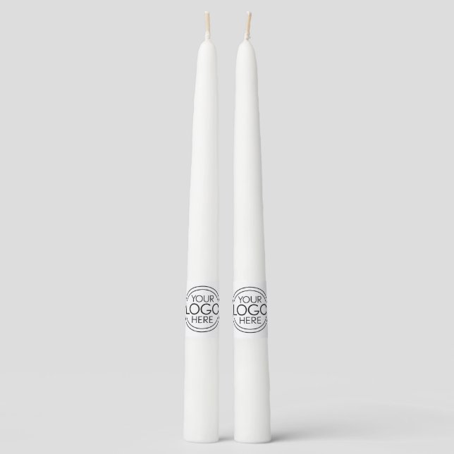 Add Your Logo Business Corporate Modern Minimalist Taper Candle (Front)