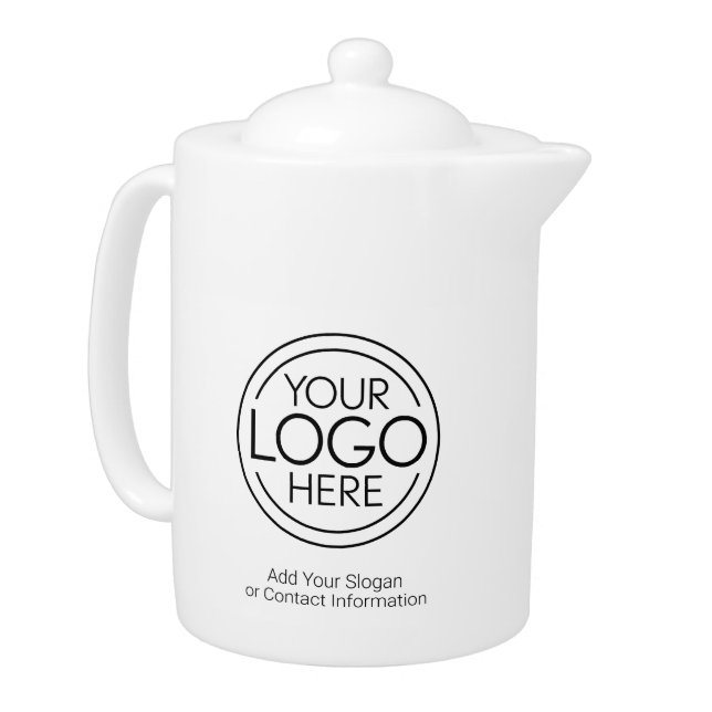 Add Your Logo Business Corporate Modern Minimalist Teapot (Left)