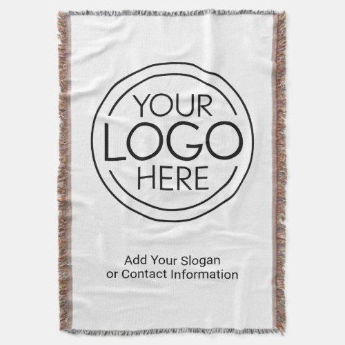 Add Your Logo Business Corporate Modern Minimalist Throw Blanket
