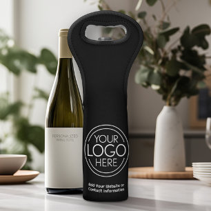 Add Your Logo Business Corporate Modern Minimalist Wine Bag