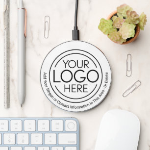 Add Your Logo Business Corporate Modern Minimalist Wireless Charger