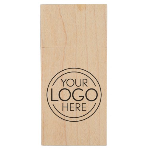 Add Your Logo Business Corporate Modern Minimalist Wood Flash Drive