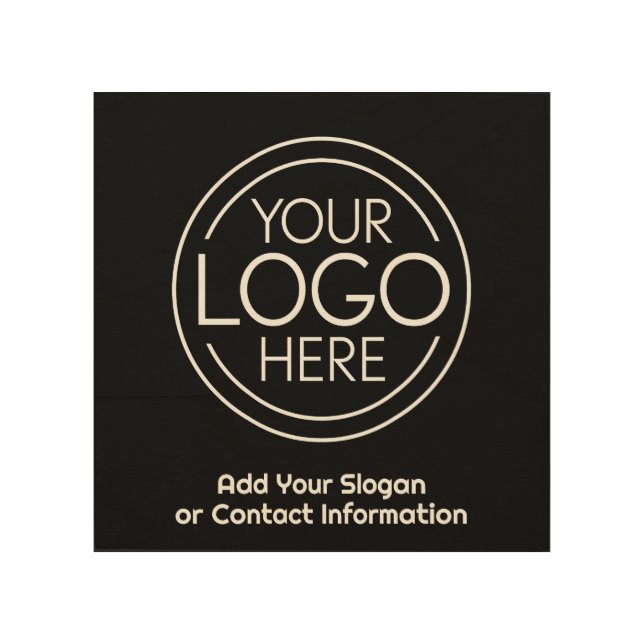 Add Your Logo Business Corporate Modern Minimalist Wood Wall Art (Front)