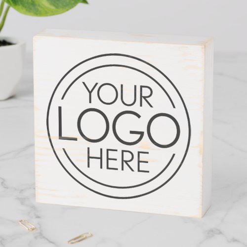 Add Your Logo Business Corporate Modern Minimalist Wooden Box Sign