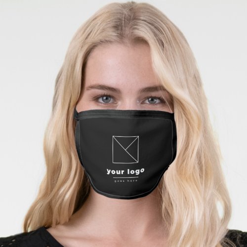 Add Your Logo Business Covid Safety Black White Face Mask