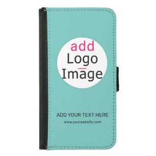 Add Your Logo Business Custom Fresh Mint Green Samsung Galaxy S5 Wallet Case