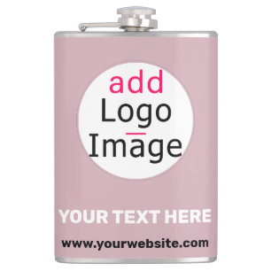 Add Your Logo Business Customizable Dusty Rose Hue Flask