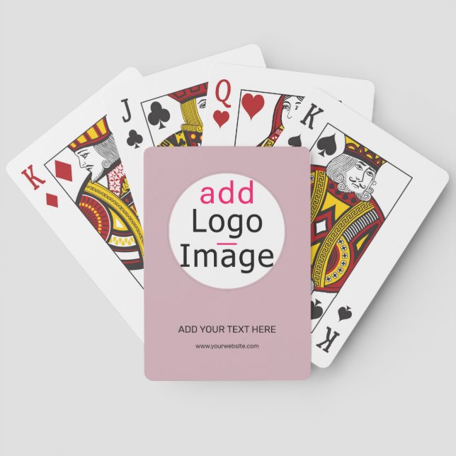 Add Your Logo Business Customizable Dusty Rose Hue Poker Cards (Back)