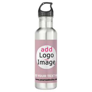 Add Your Logo Business Customizable Dusty Rose Hue Stainless Steel Water Bottle
