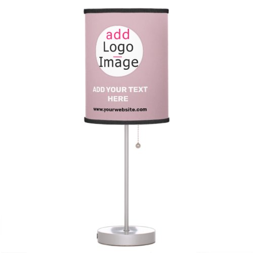 Add Your Logo Business Customizable Dusty Rose Hue Table Lamp