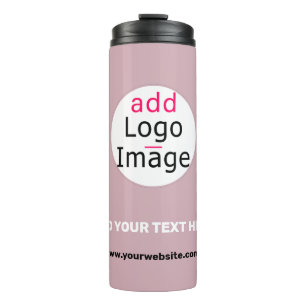 Add Your Logo Business Customizable Dusty Rose Hue Thermal Tumbler