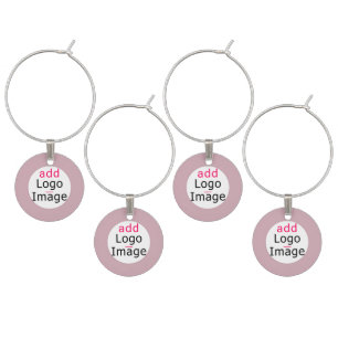 Add Your Logo Business Dusty Rose Pink Hue Wine Charm
