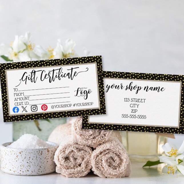 ADD YOUR LOGO Business gift certificate marketing (Creator Uploaded)