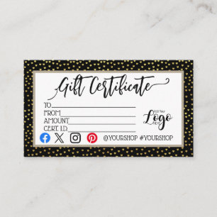 ADD YOUR LOGO Business gift certificate marketing