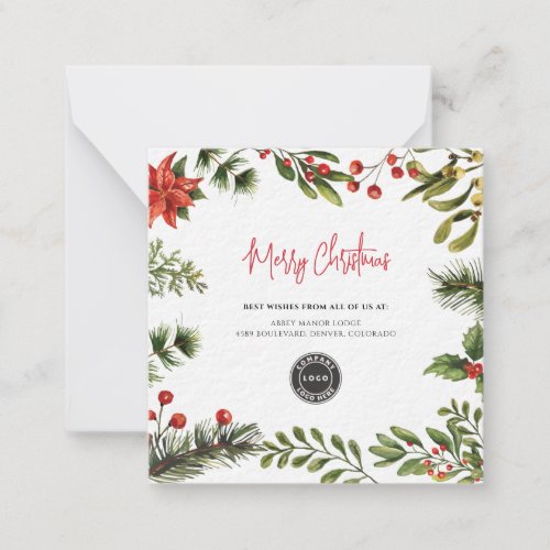 Add Your Logo Business Merry Christmas Holiday Note Card