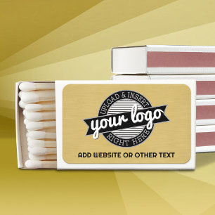 Add Your Logo Business Modern Gold with Text Matchboxes